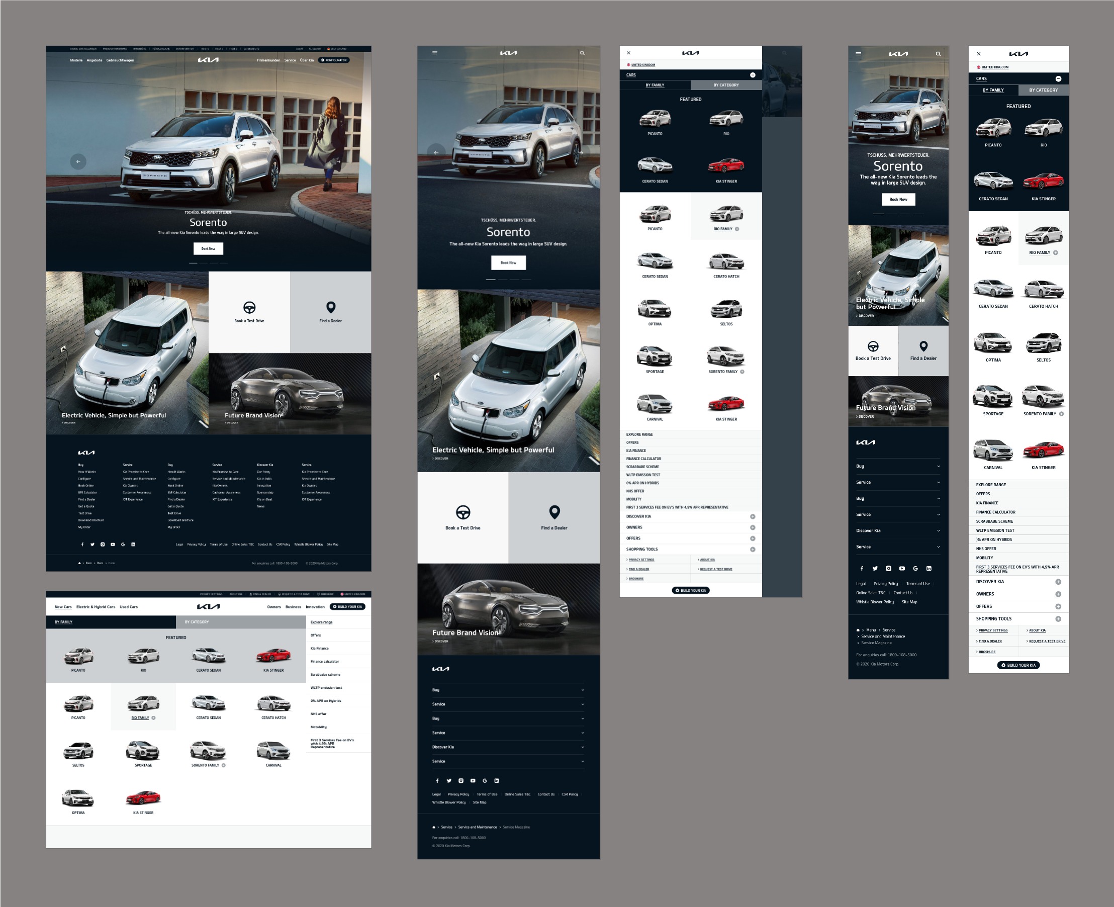 KIA high-fidelity responsive component library for web, tablet and mobile
