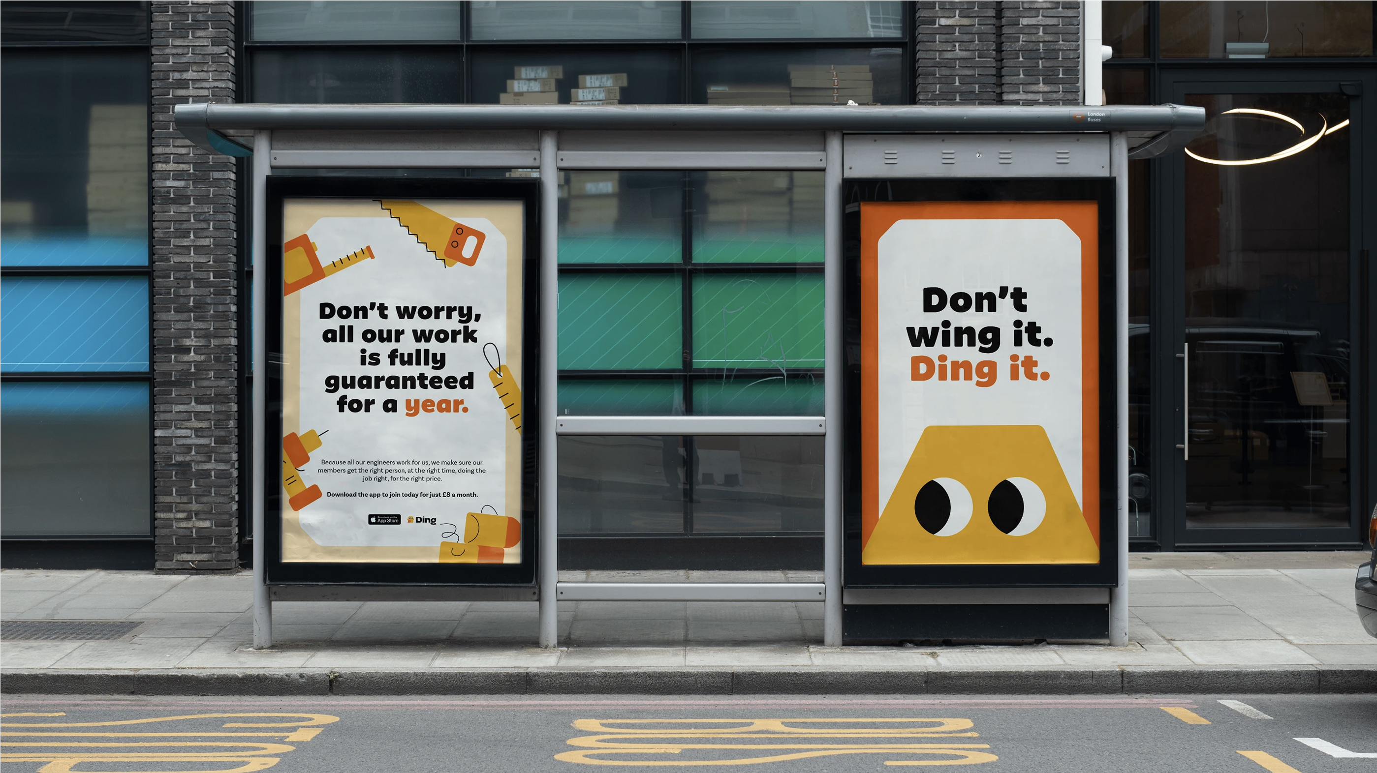 Ding campaign showcasing conversational brand tone